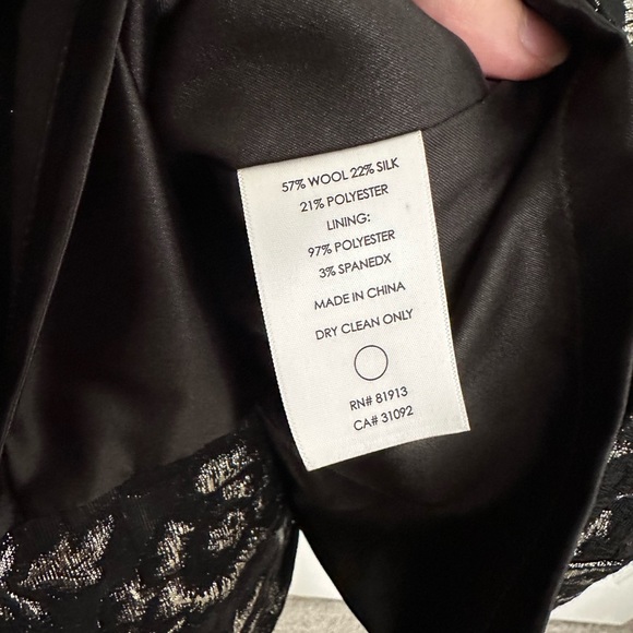 ASO Blair Waldorf Tracy Reese black metallic floral coat - Picture 6 of 6